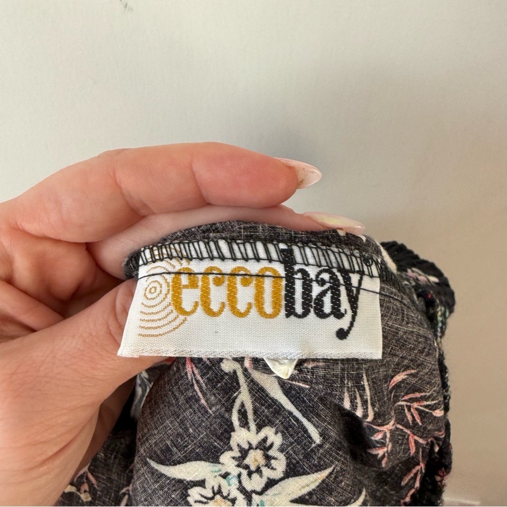 Eccobay Black Colorful Floral Midi Skirt S/M - Picture 3 of 3